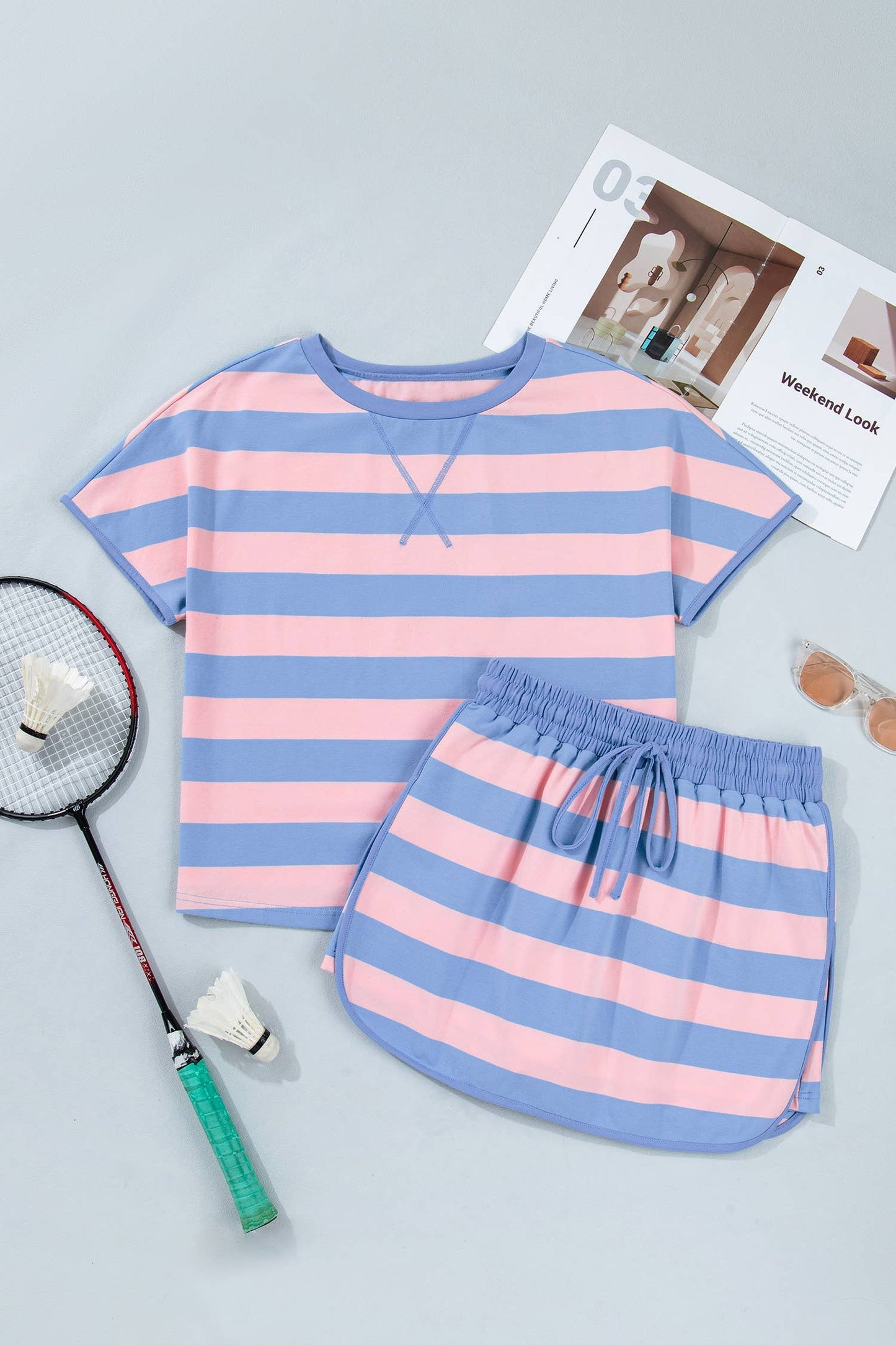 Striped Skort Set