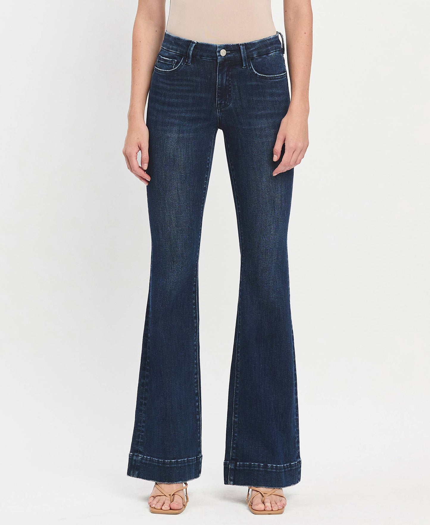 MID RISE FULL LENGTH FLARE JEANS