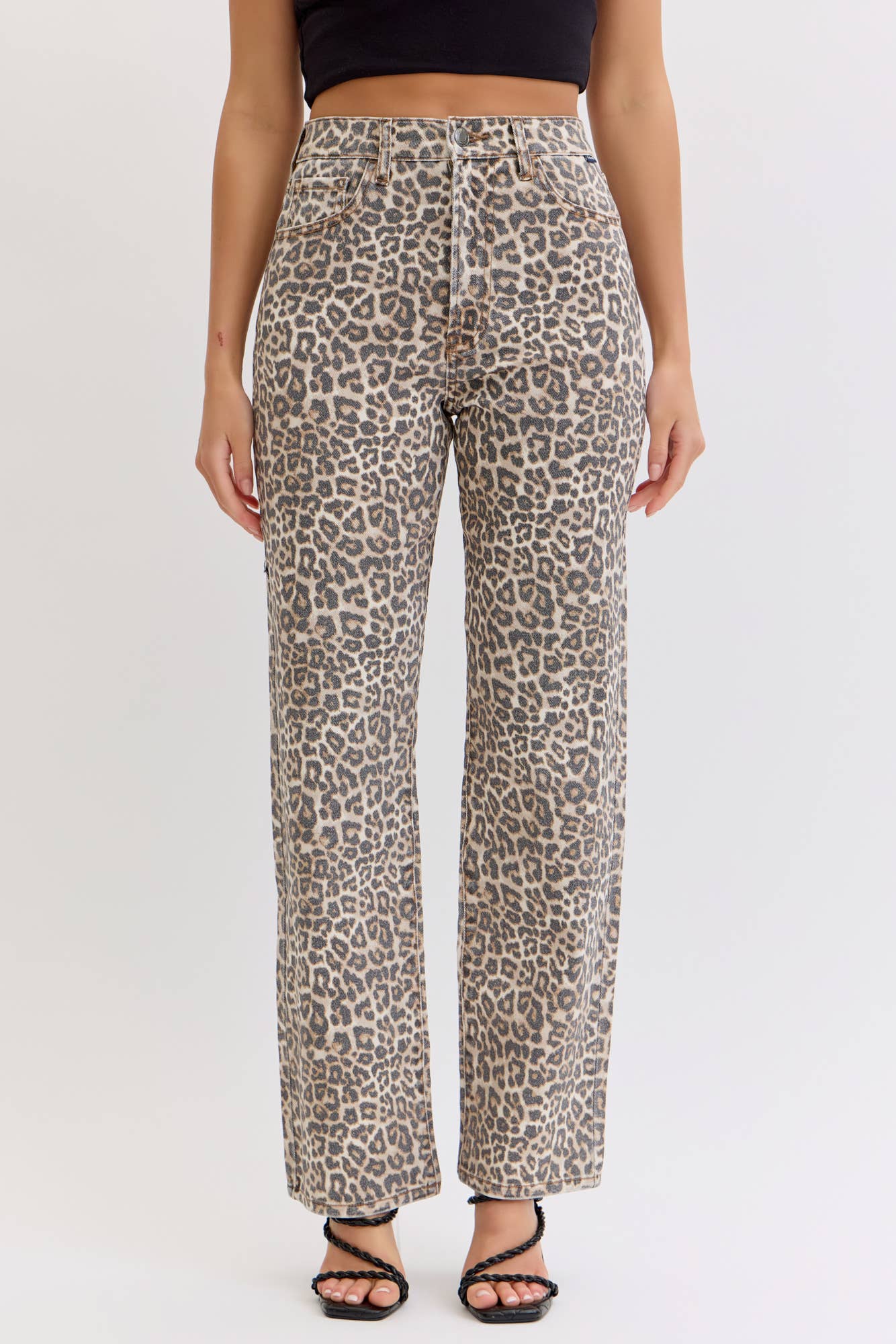 Cello Leopard Super High Rise Dad Jean