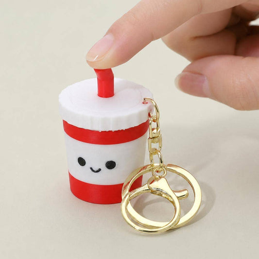 Soda Cup Clicker Fidget Bag Charm Keychains