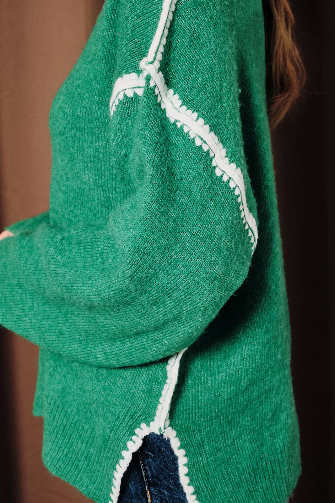 Contrast Knit Sweater