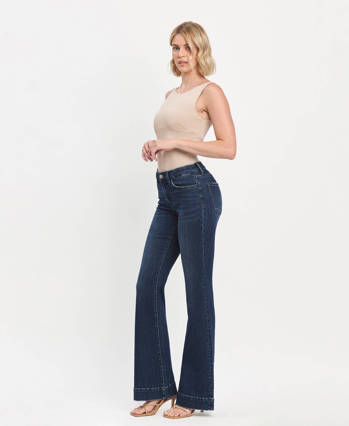 MID RISE FULL LENGTH FLARE JEANS