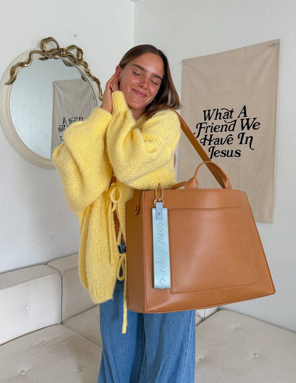 Blue Oversized Highs and Lows Keychain