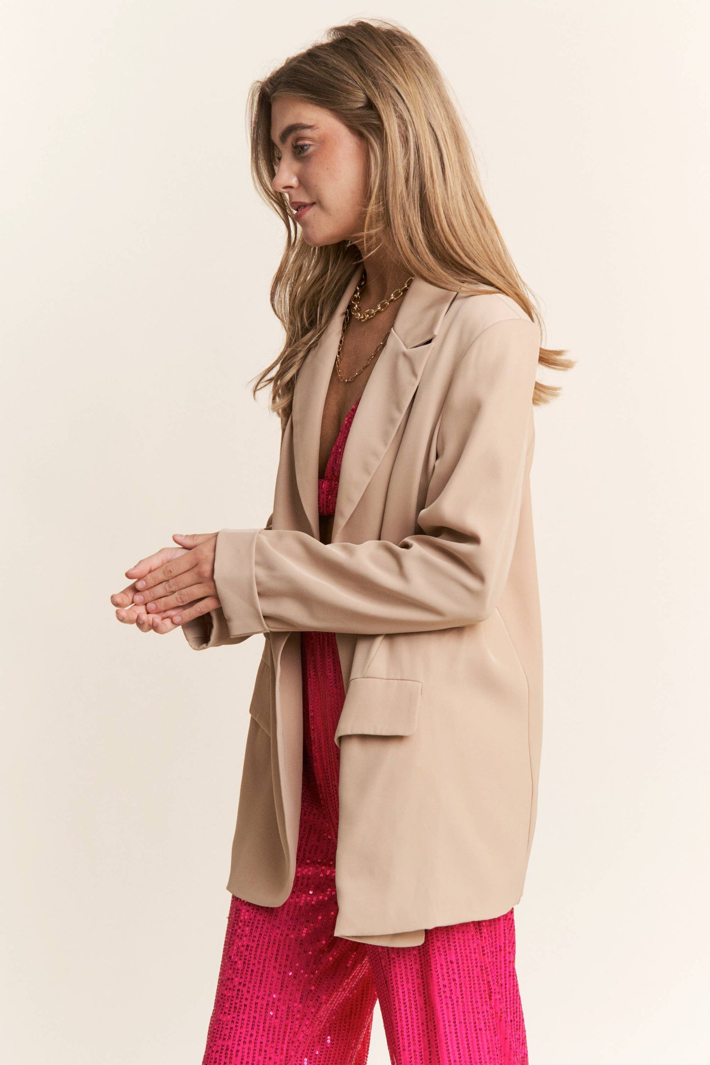 Taupe Button Down Blazer