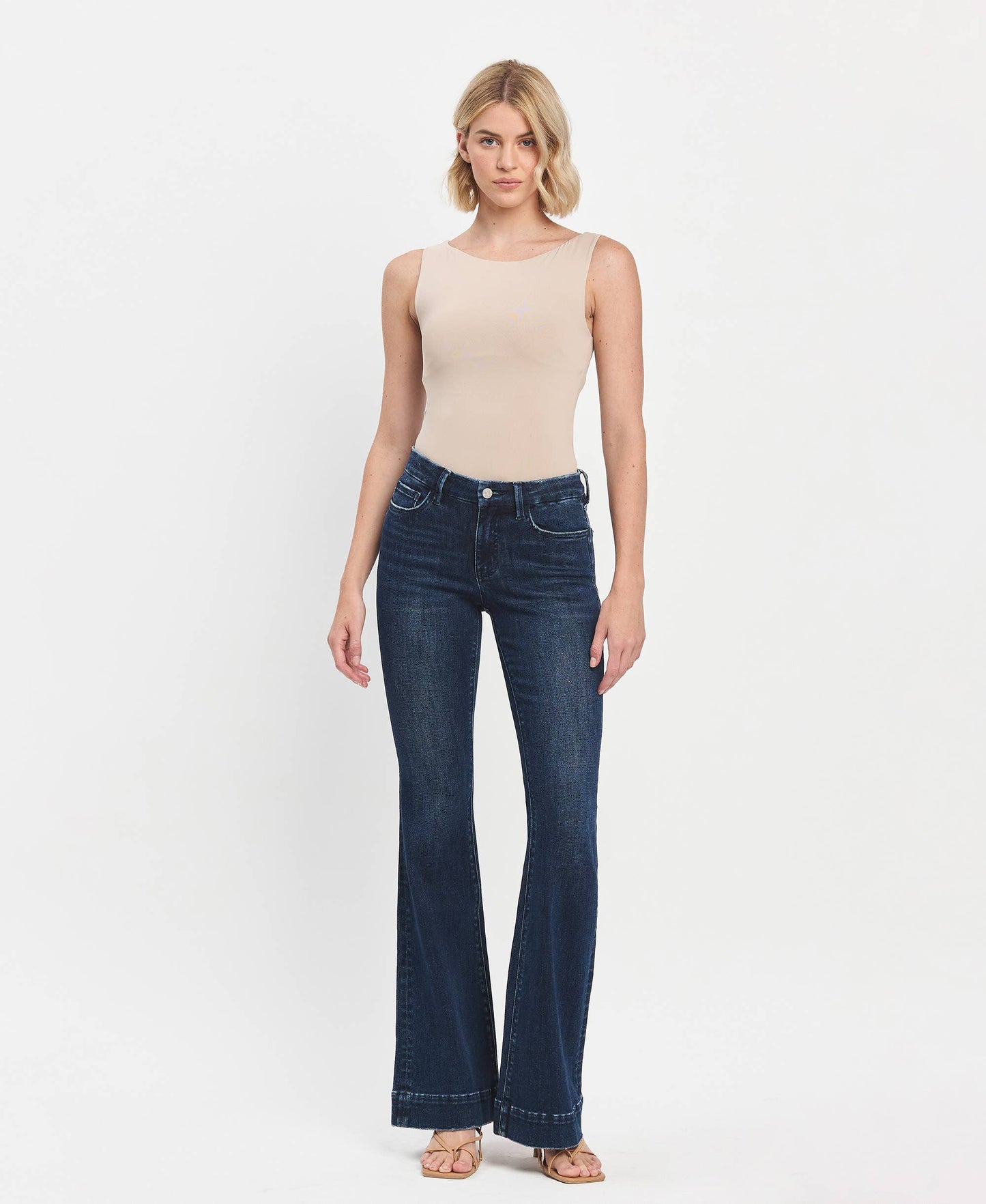 MID RISE FULL LENGTH FLARE JEANS