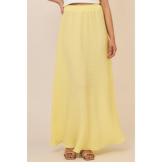 Hammered Crinkle Gauze Maxi Skirt