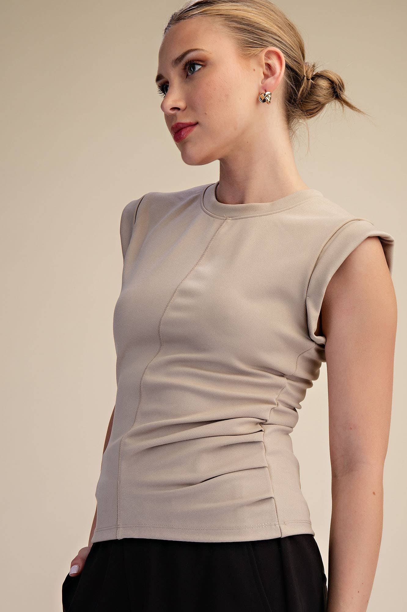 Rustic Gathered Knit Top