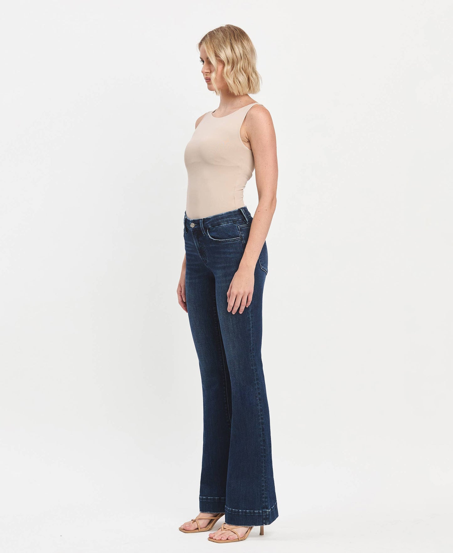 MID RISE FULL LENGTH FLARE JEANS