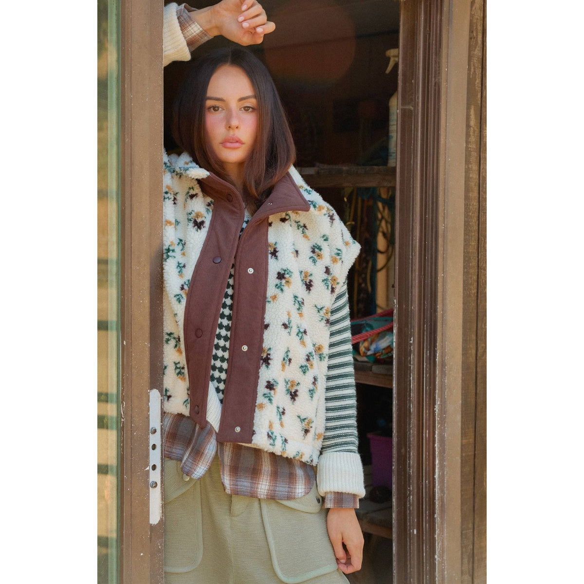 Green Pattern Long Sleeve Sweater