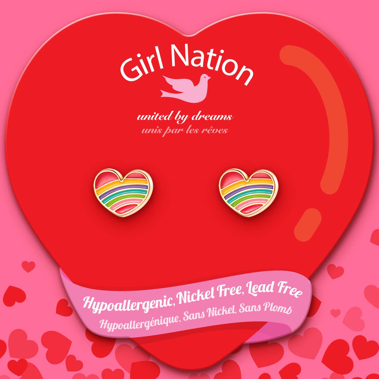 Lil J's Rainbow Heart Cutie Stud Earrings