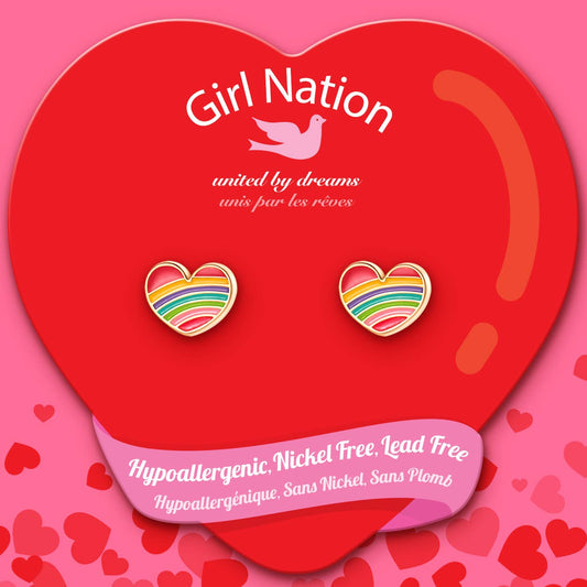Lil J's Rainbow Heart Cutie Stud Earrings