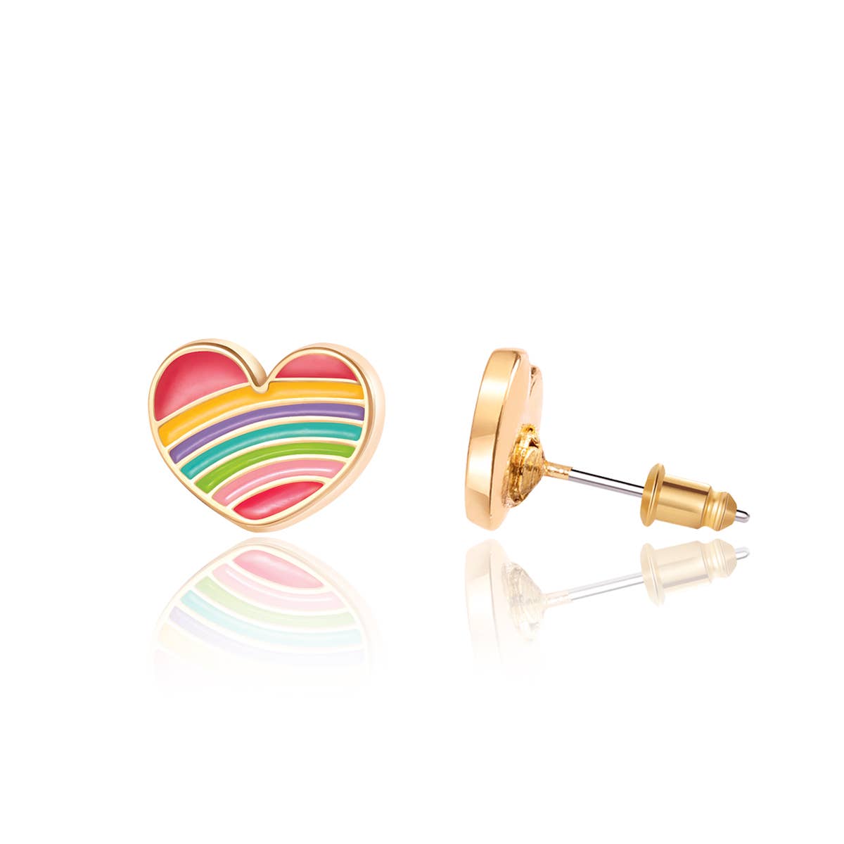 Lil J's Rainbow Heart Cutie Stud Earrings