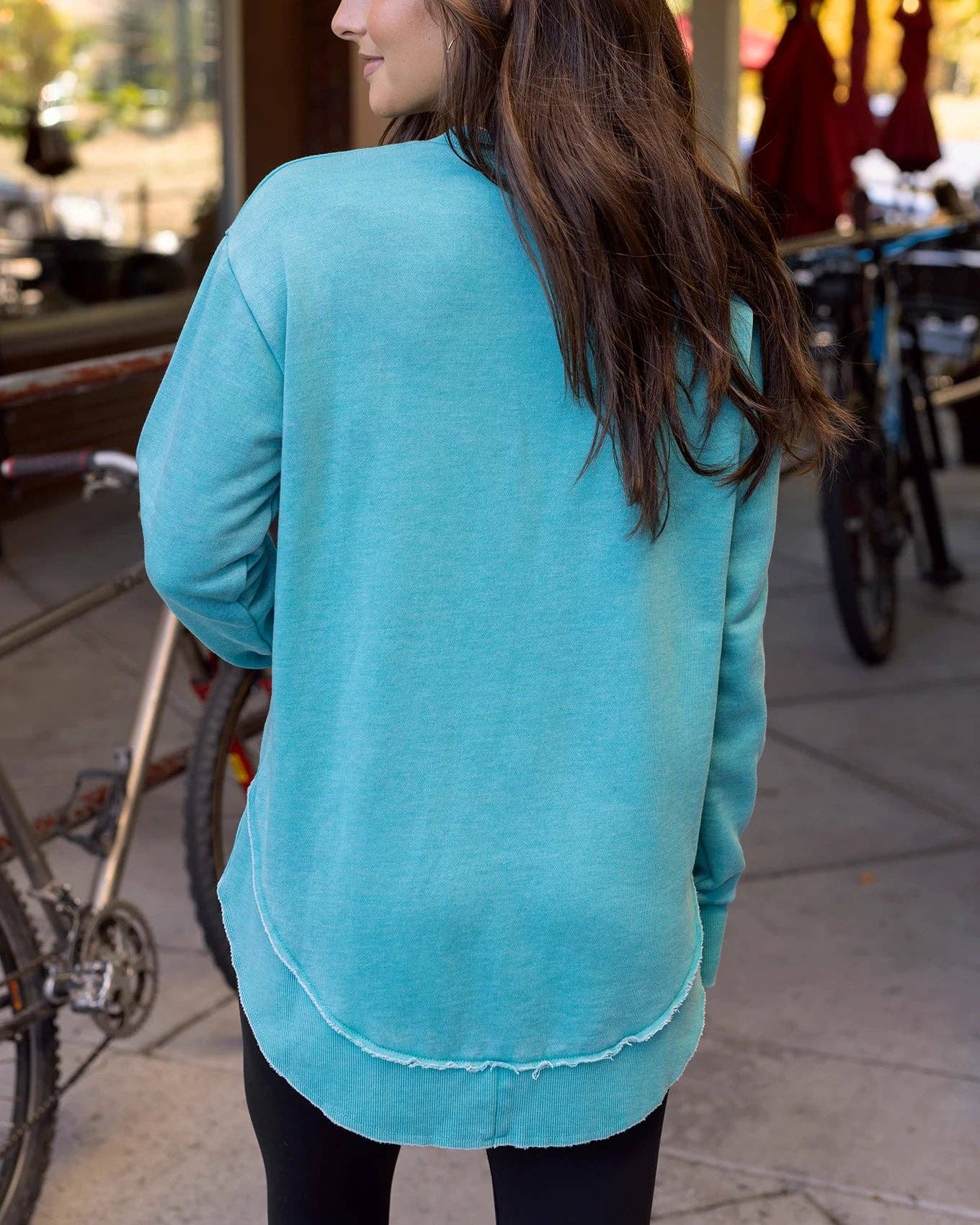 Aqua Vintage Washed Tunic Sweatshirt