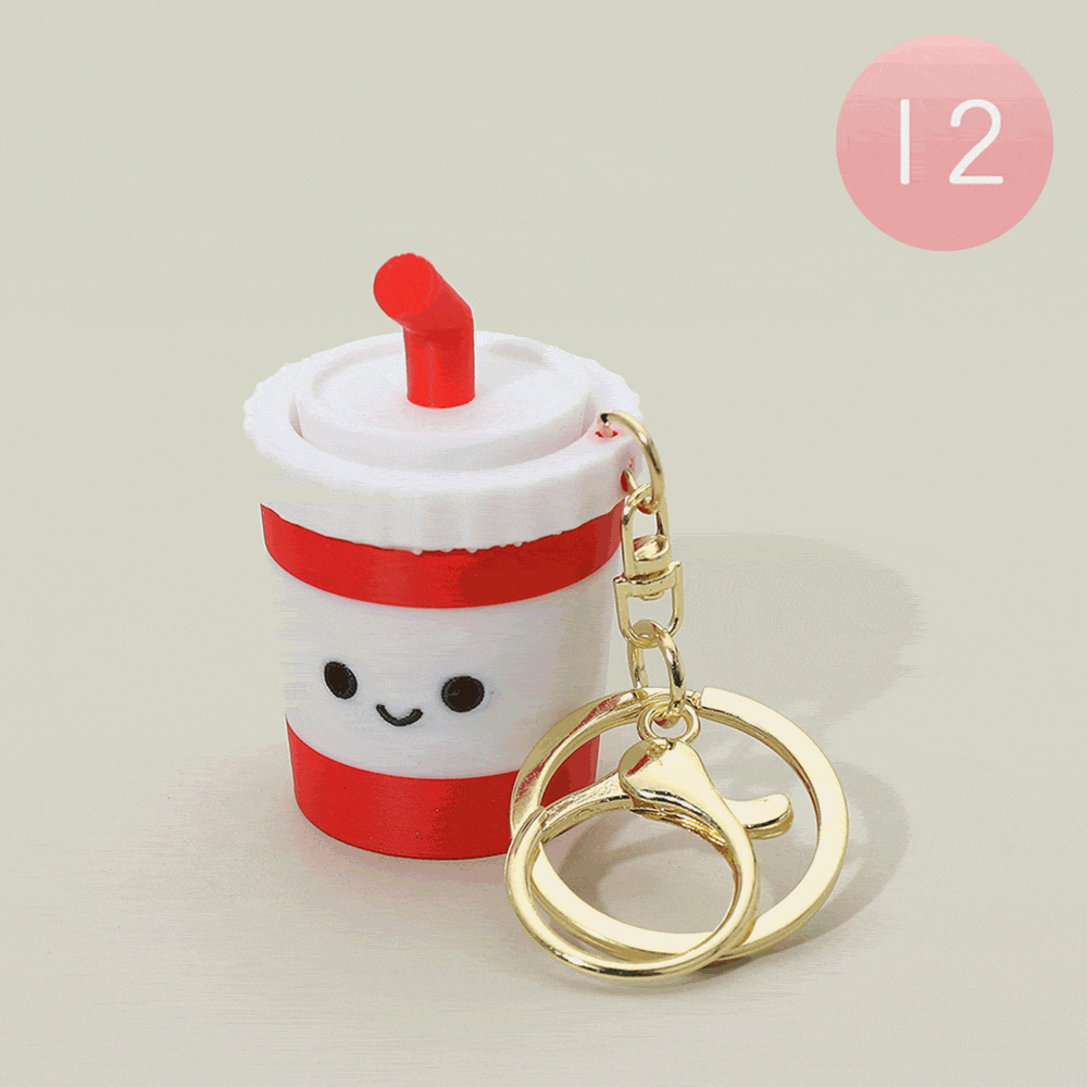 Soda Cup Clicker Fidget Bag Charm Keychains