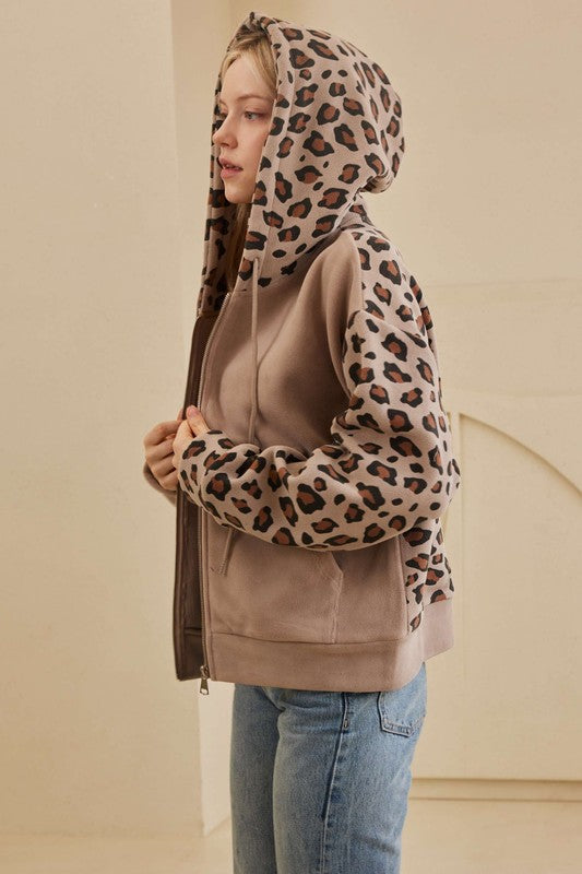 Leopard Print Zip Jacket