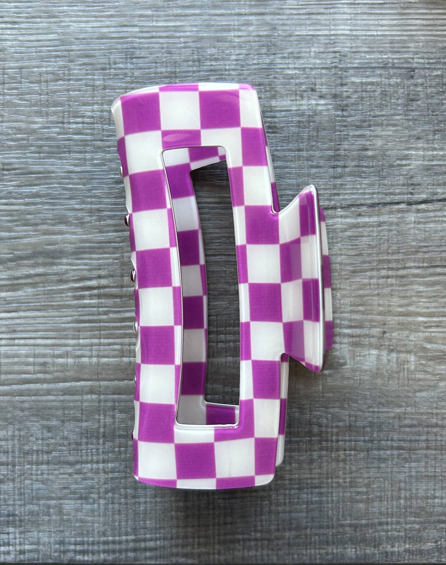 4 Inch Large Checkered Claw Clip