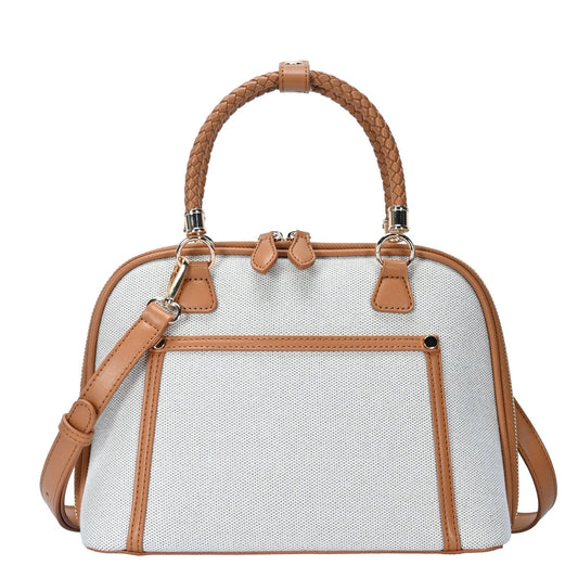 Camila Canvas Satchel: Camel