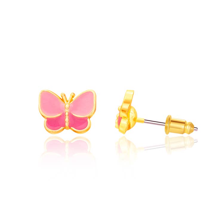 Lil J's Sweet Pink Butterfly Earrings