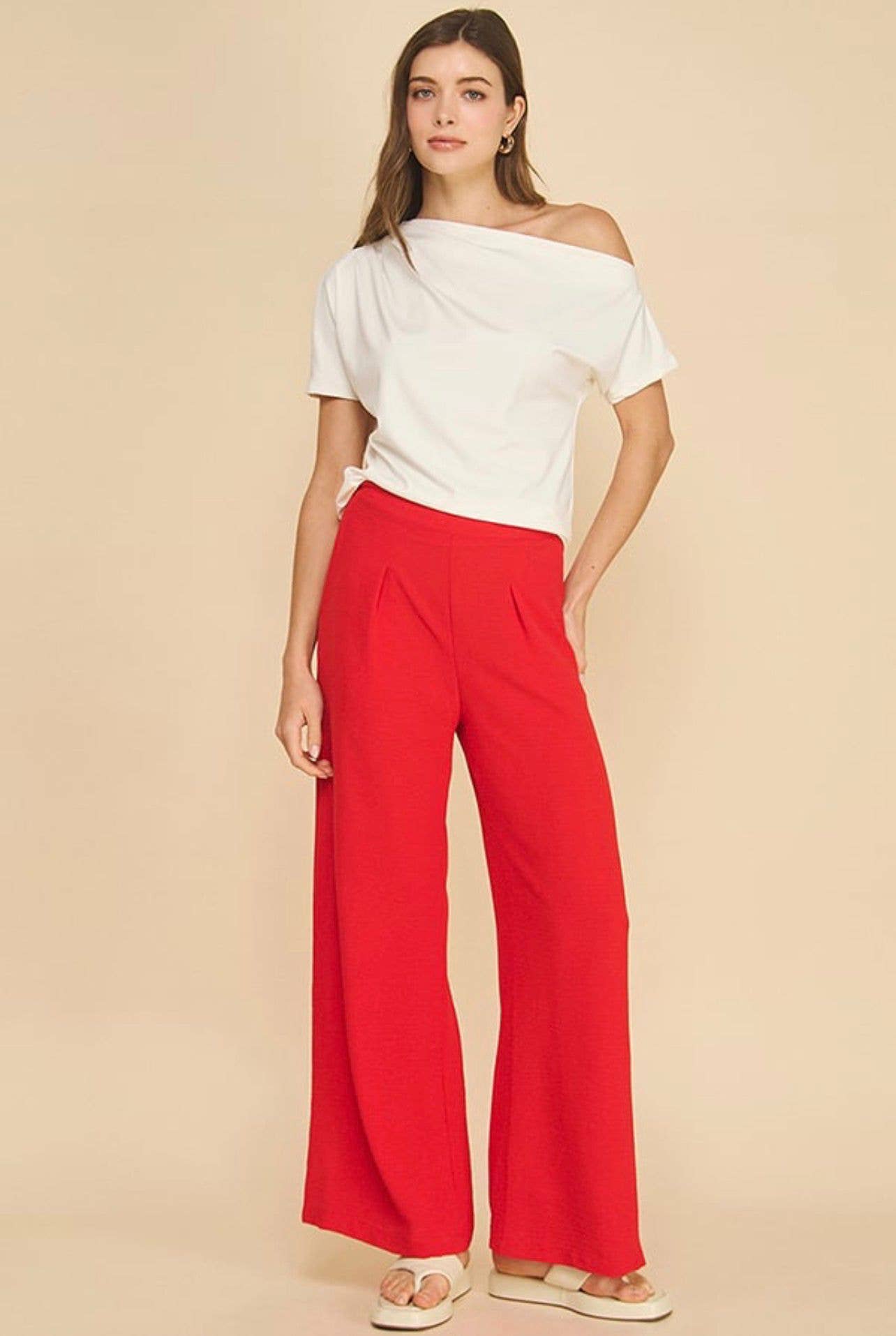 Red Flowy Pants