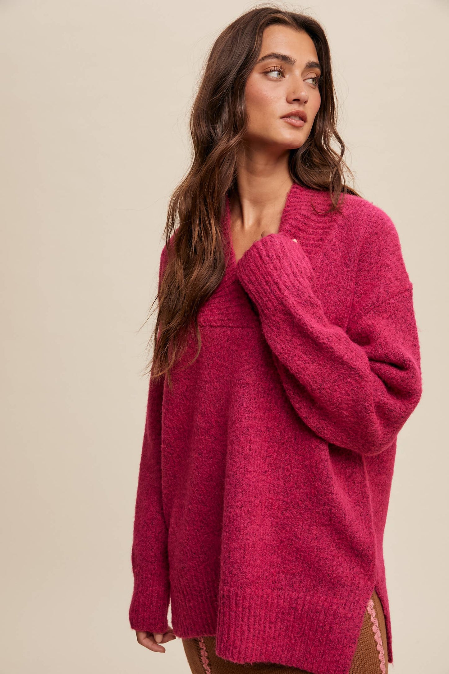 Oversized Cranberry Sweater