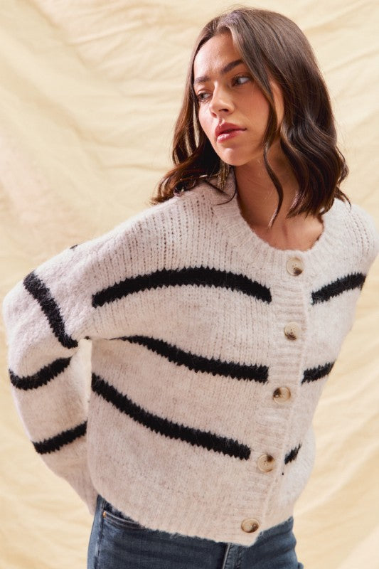 Striped Sweater Cardigan