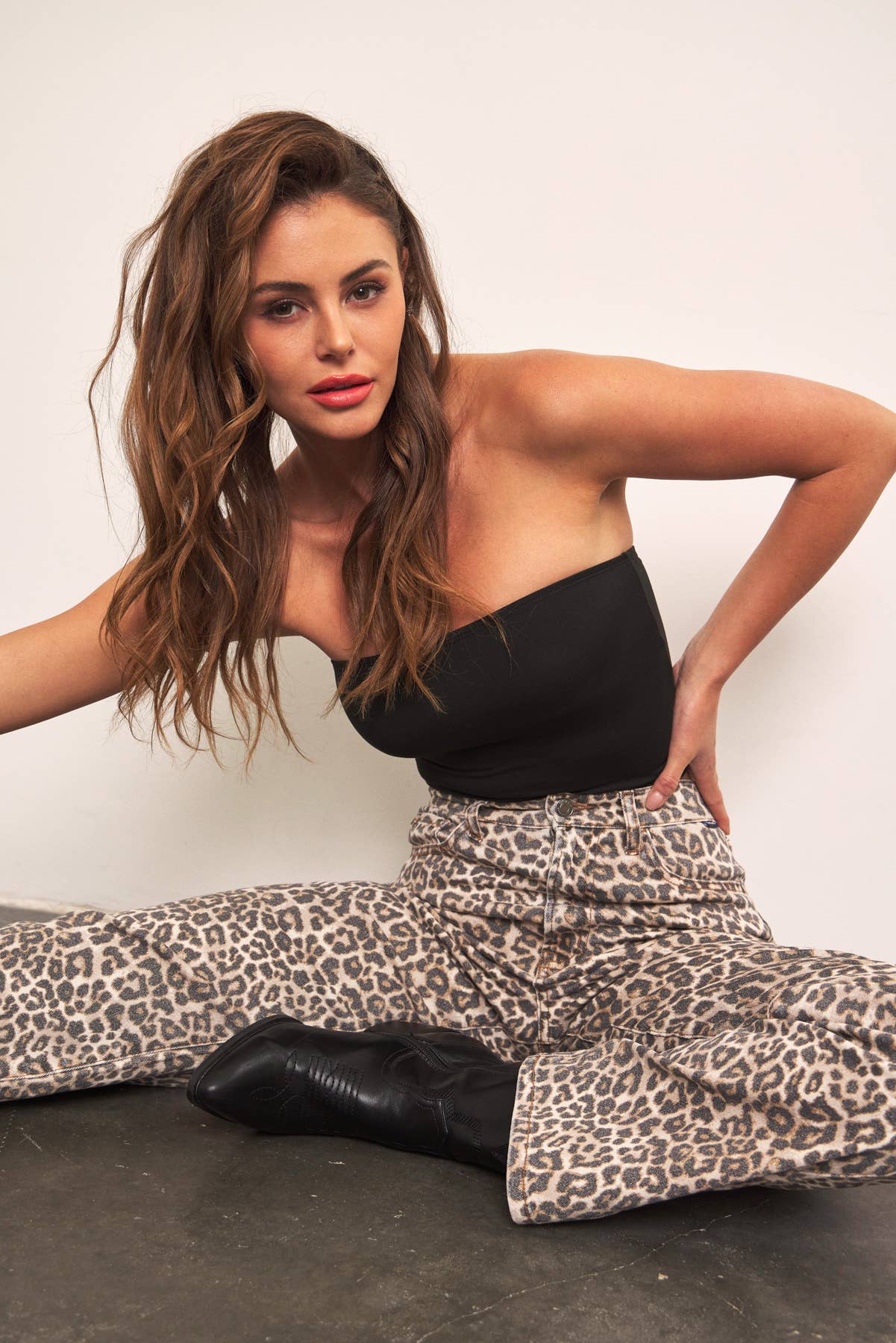 Cello Leopard Super High Rise Dad Jean