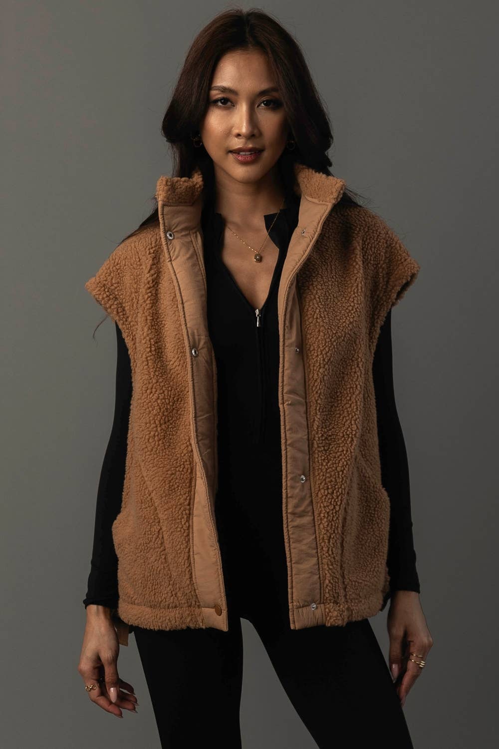Camel Fleece Vest