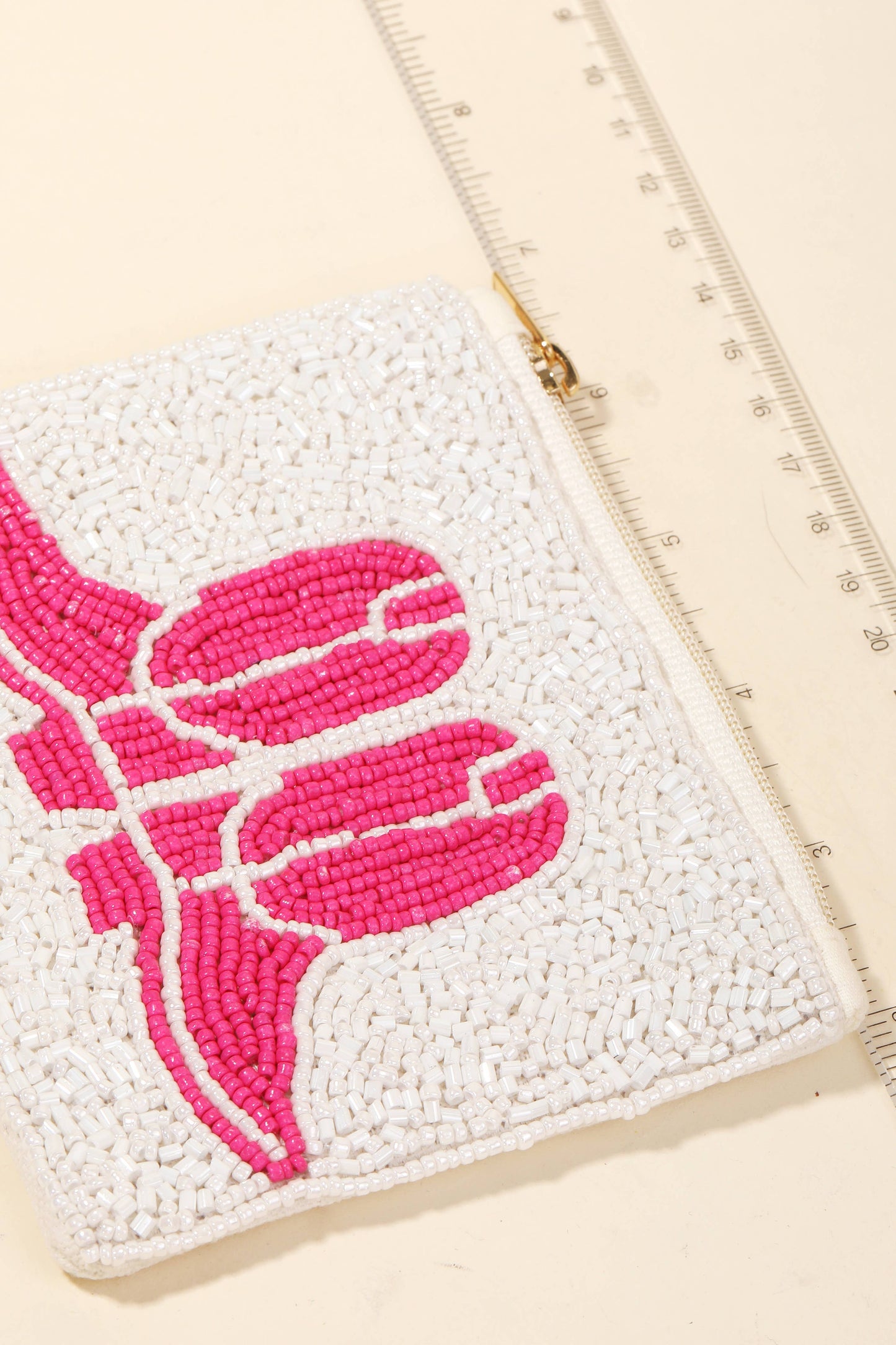 Pink Cowgirl Seed Beaded Coin Purse