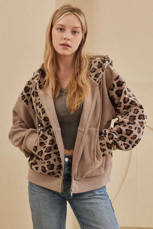 Leopard Print Zip Jacket