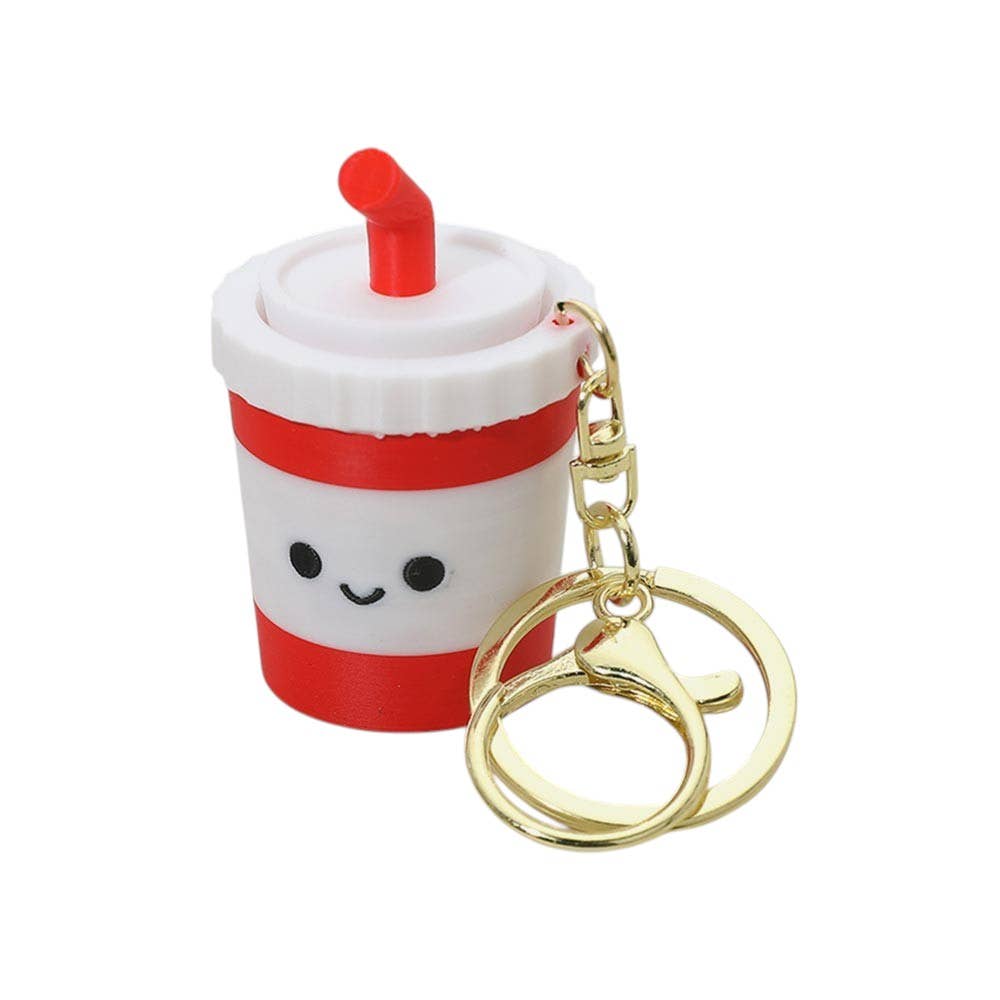 Soda Cup Clicker Fidget Bag Charm Keychains