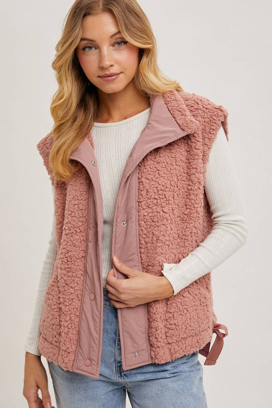 Rose Sherpa Fleece Vest