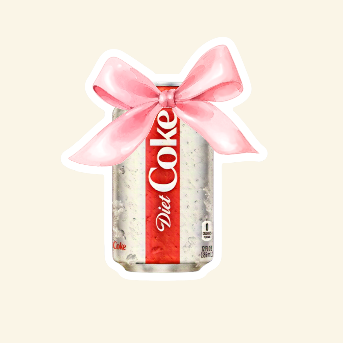 Diet Coke Love Sticker – Bow Design for Journals, Tumblers