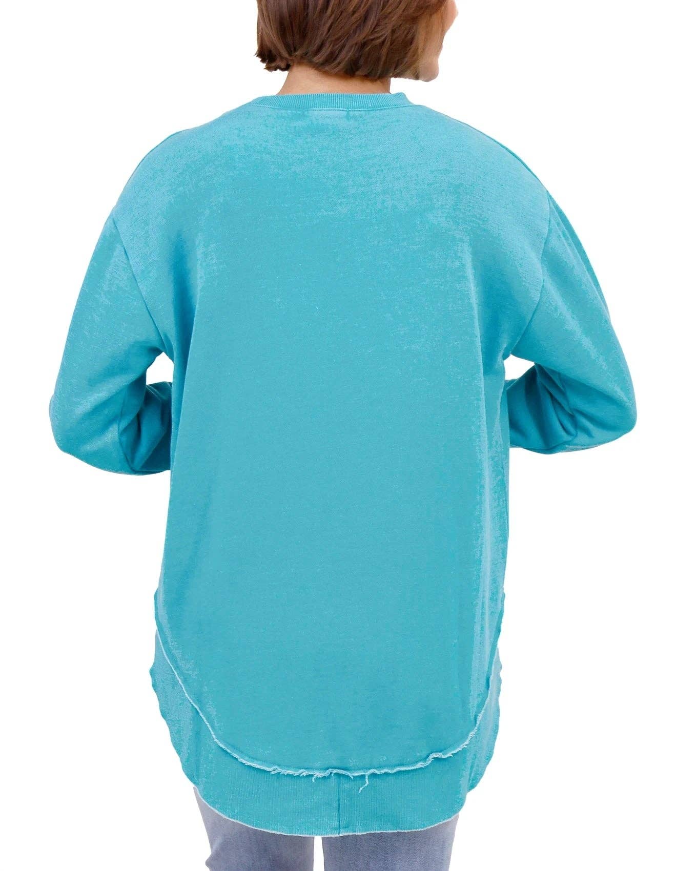 Aqua Vintage Washed Tunic Sweatshirt