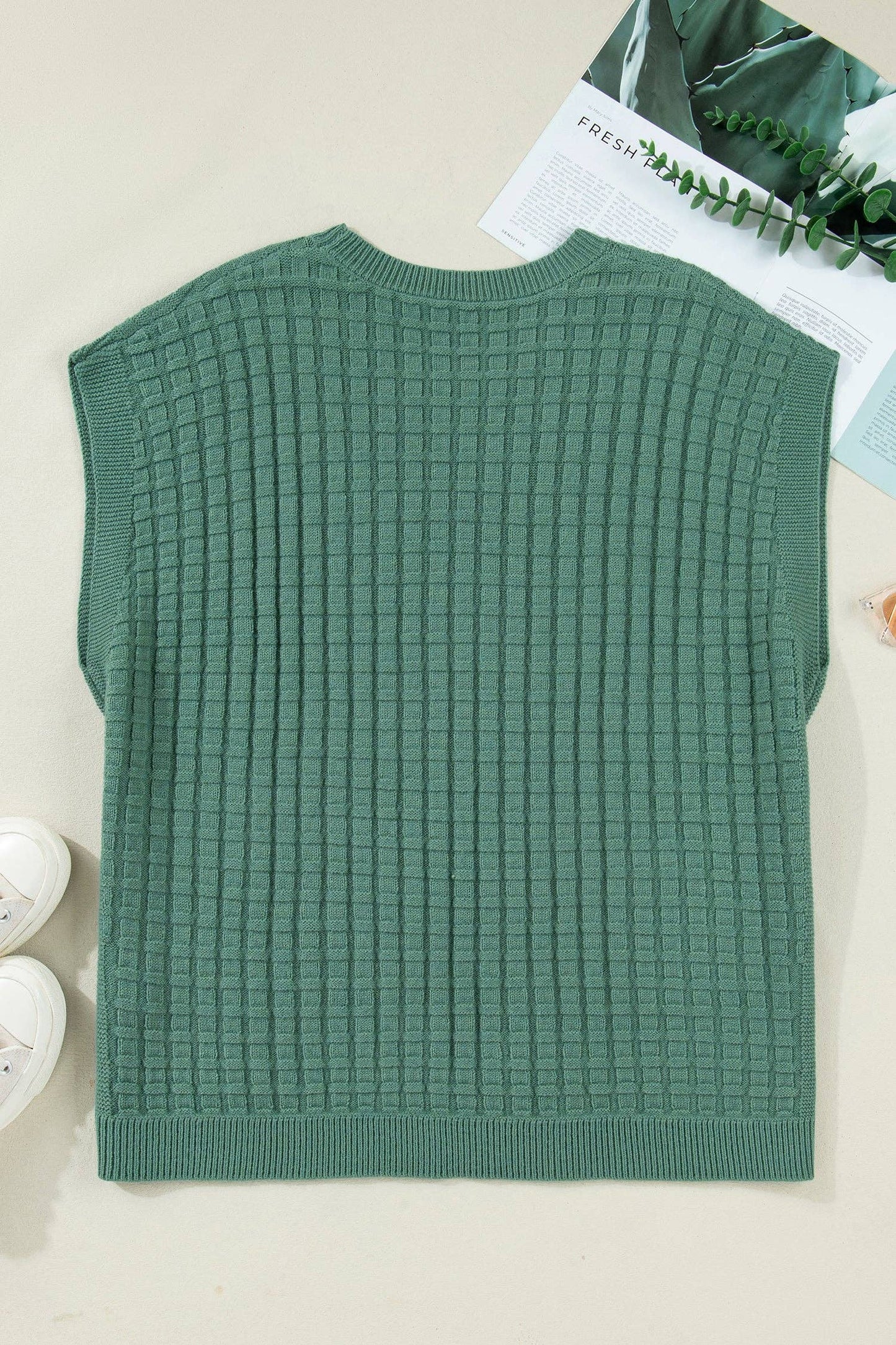 Curvy Mist Green Knit Top