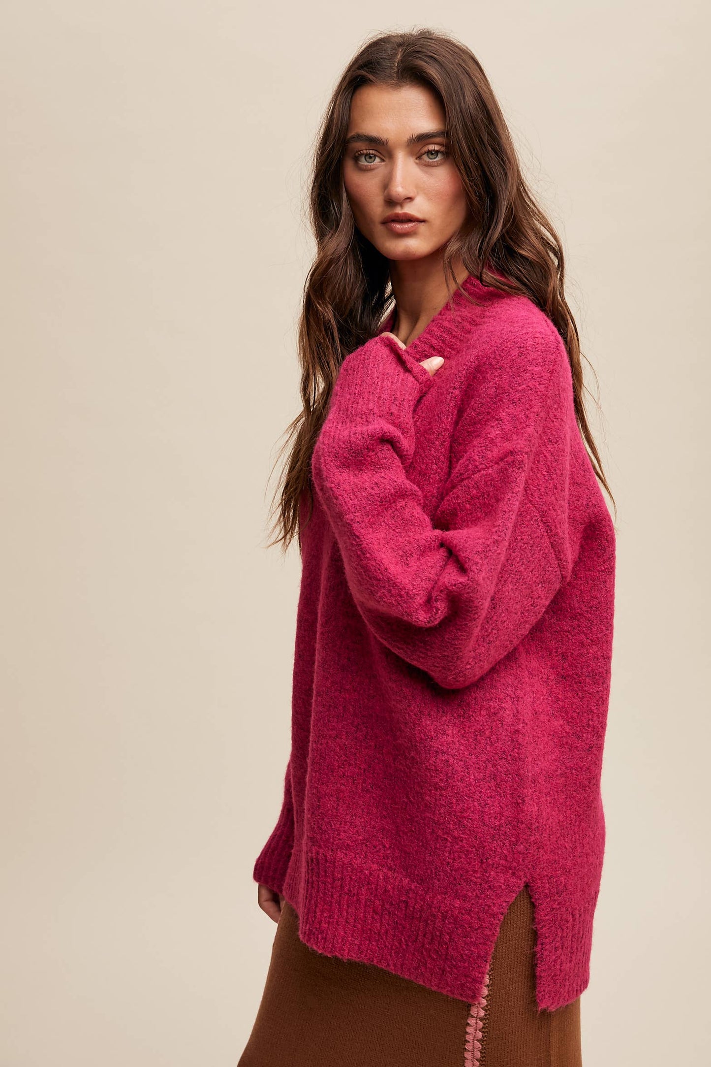 Oversized Cranberry Sweater