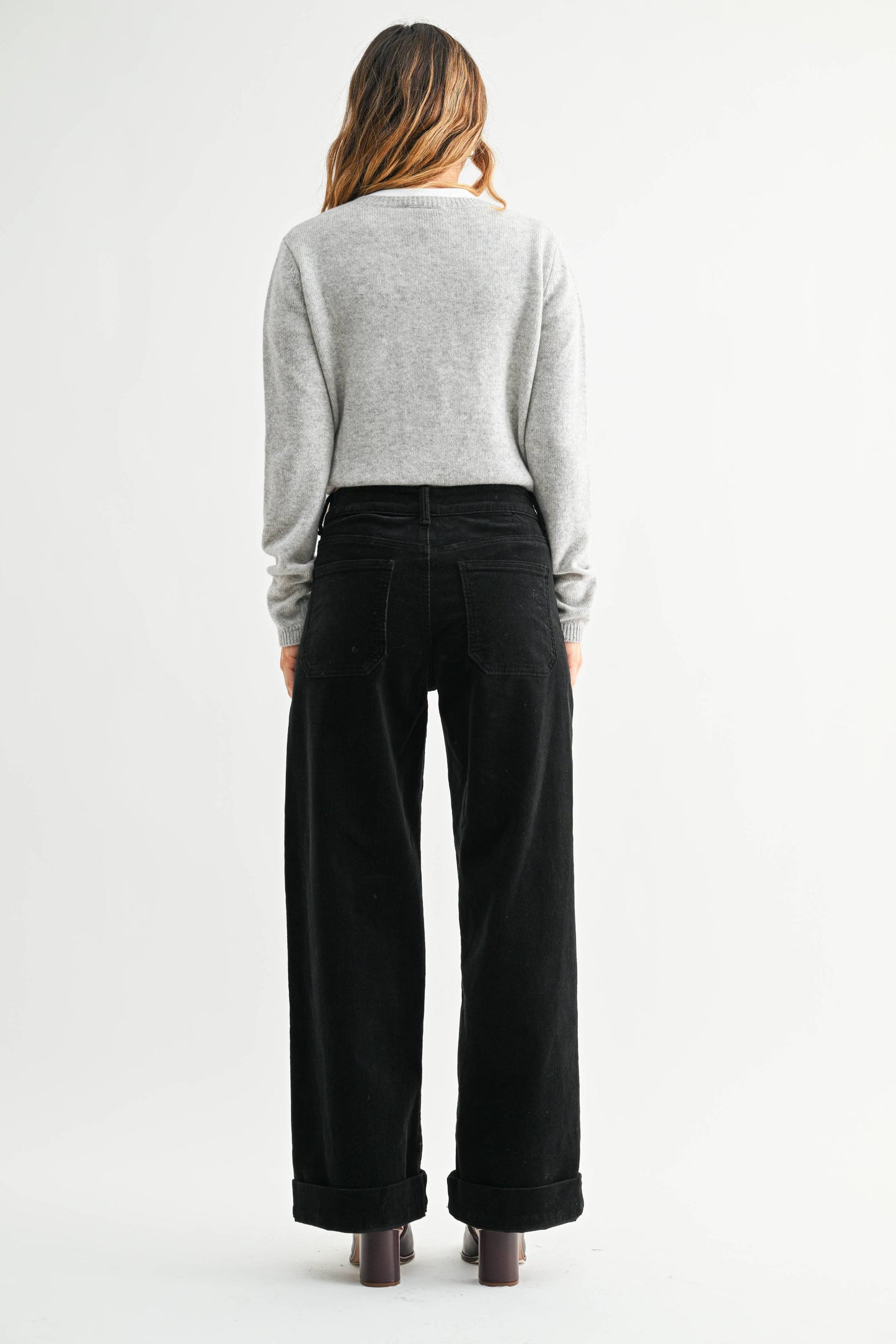 Corduroy Patch Pocket Wide Leg