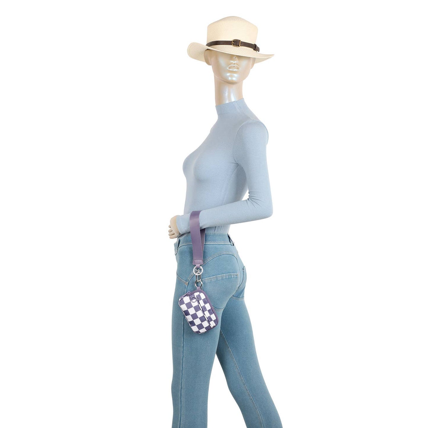 The Kenley Wristlet: Bean Green Checker