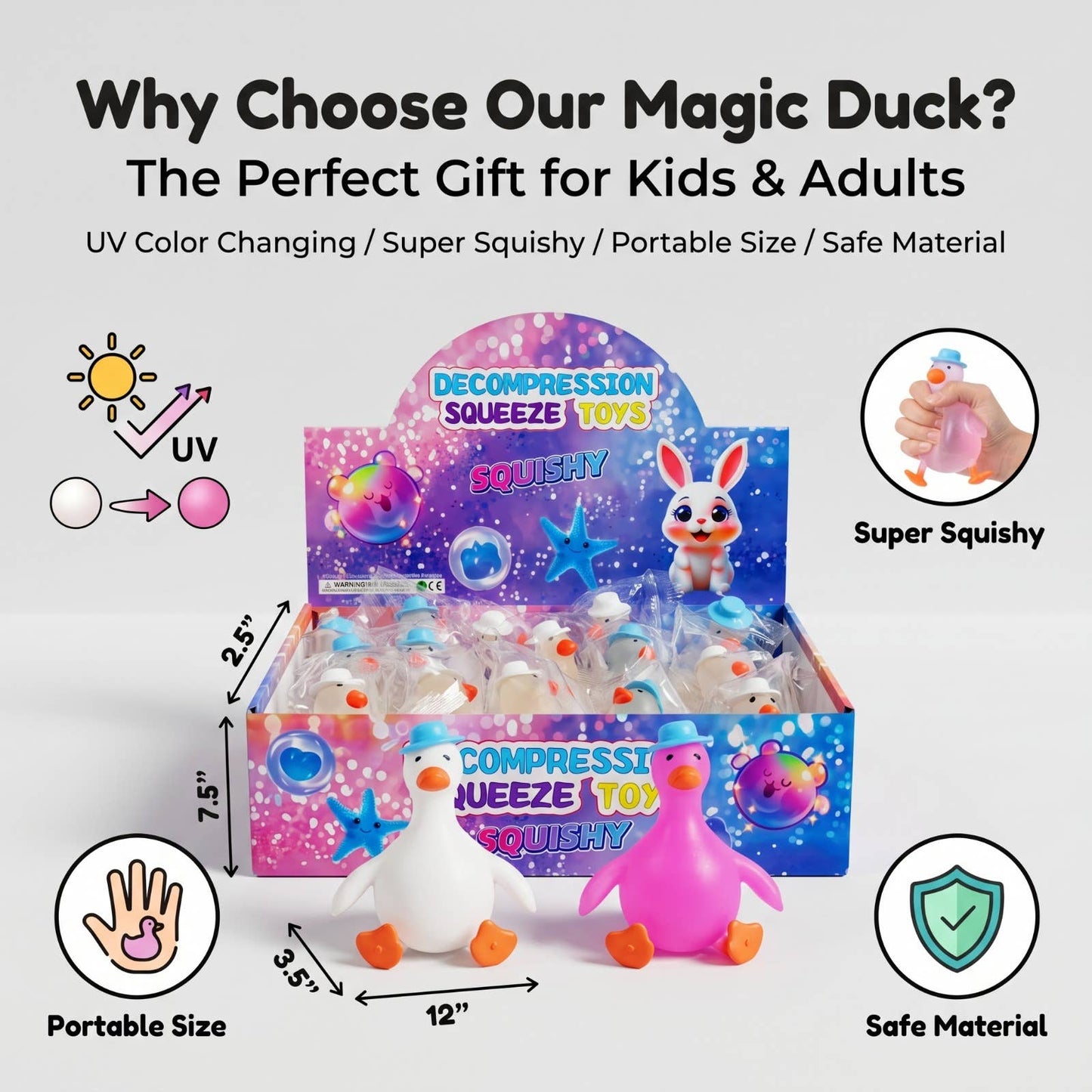 Magic Duck – UV Color-Changing Squishy