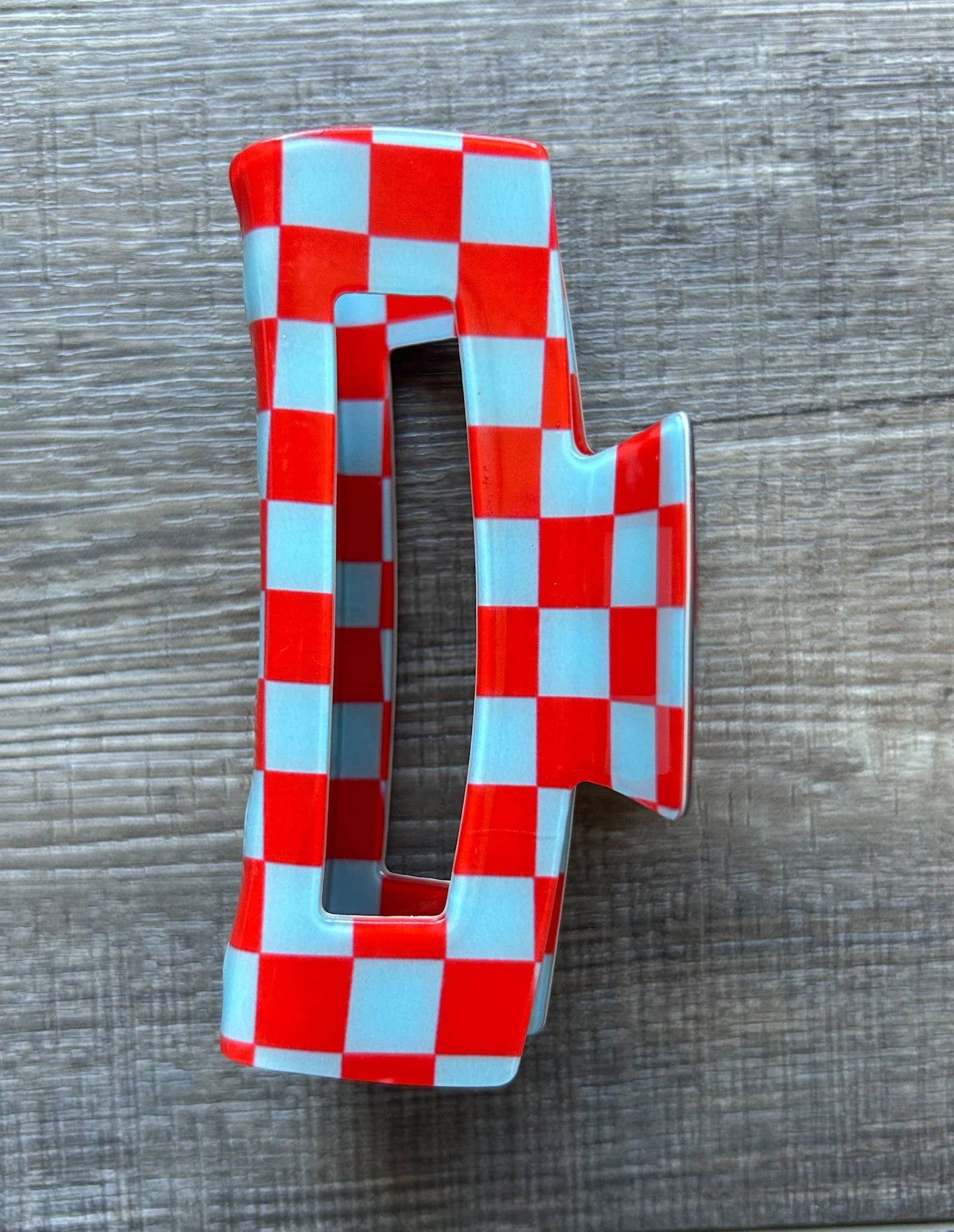 4 Inch Large Checkered Claw Clip