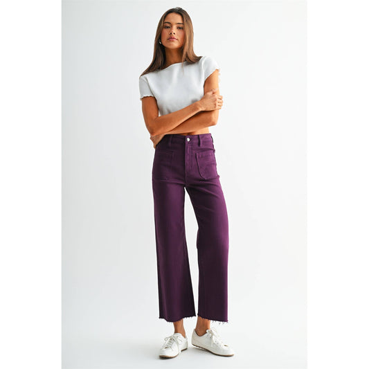 Plum Crop Denim