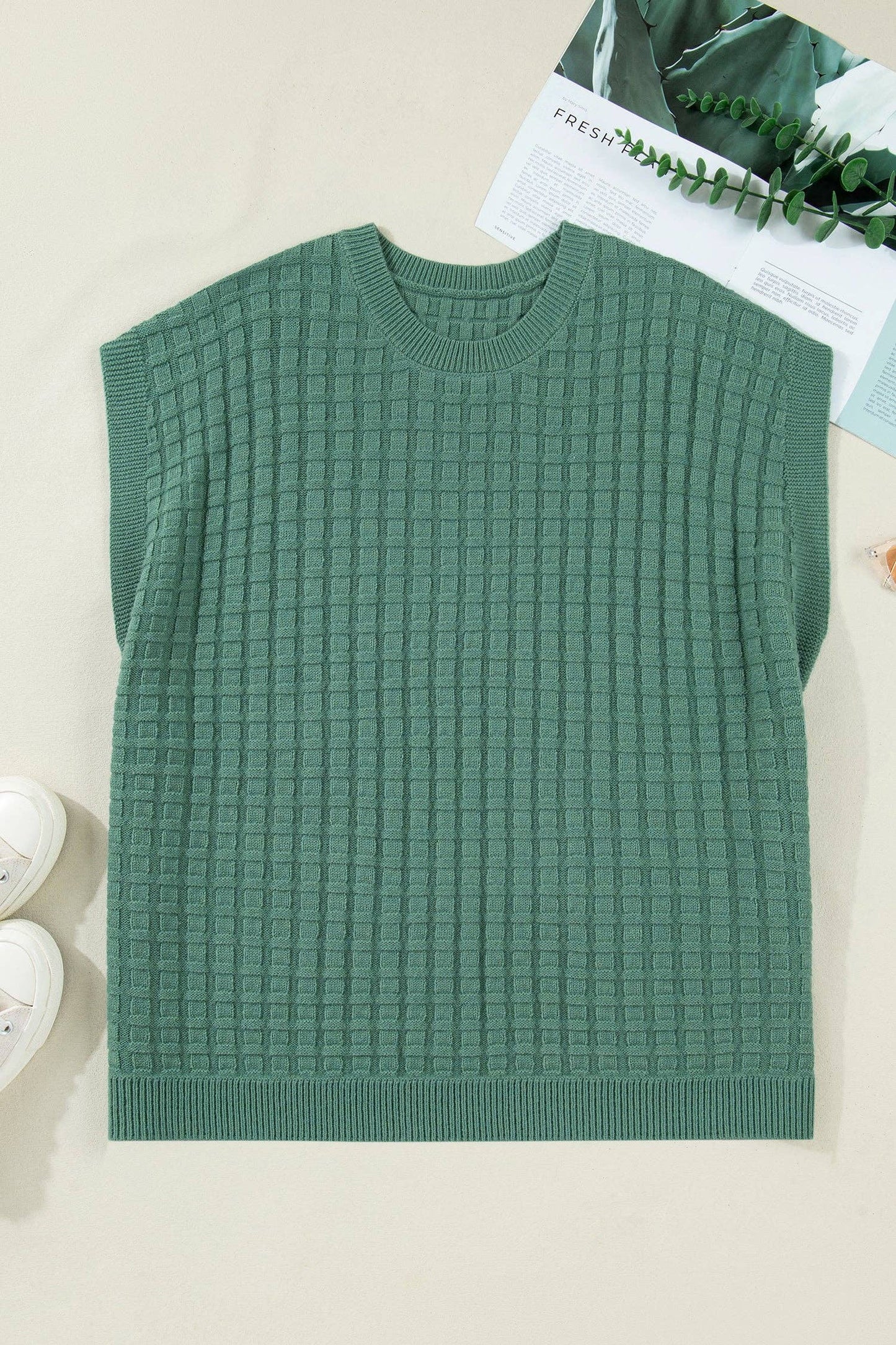 Curvy Mist Green Knit Top
