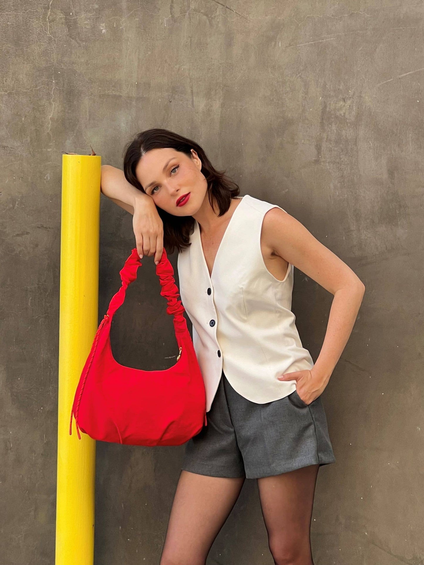 Red Carole Nylon Bag