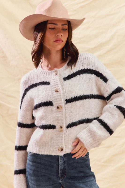 Striped Sweater Cardigan