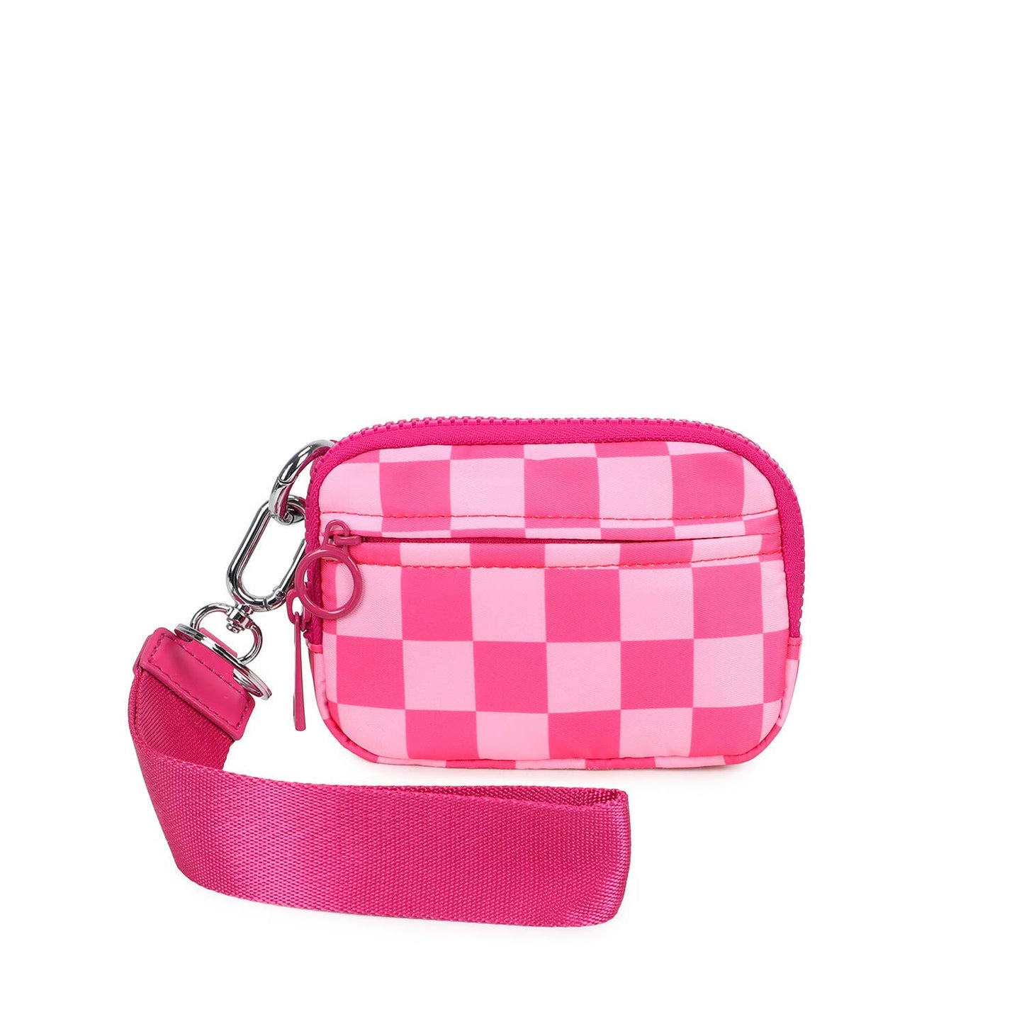 The Kenley Wristlet: Hot Pink Checker