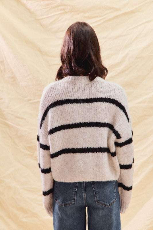 Striped Sweater Cardigan