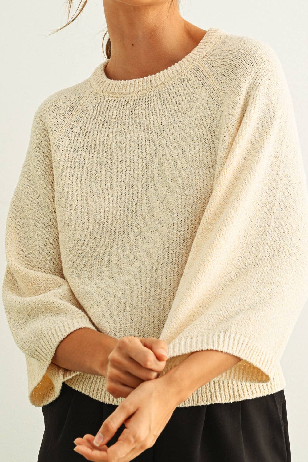 Cream/Beige Knitted Top