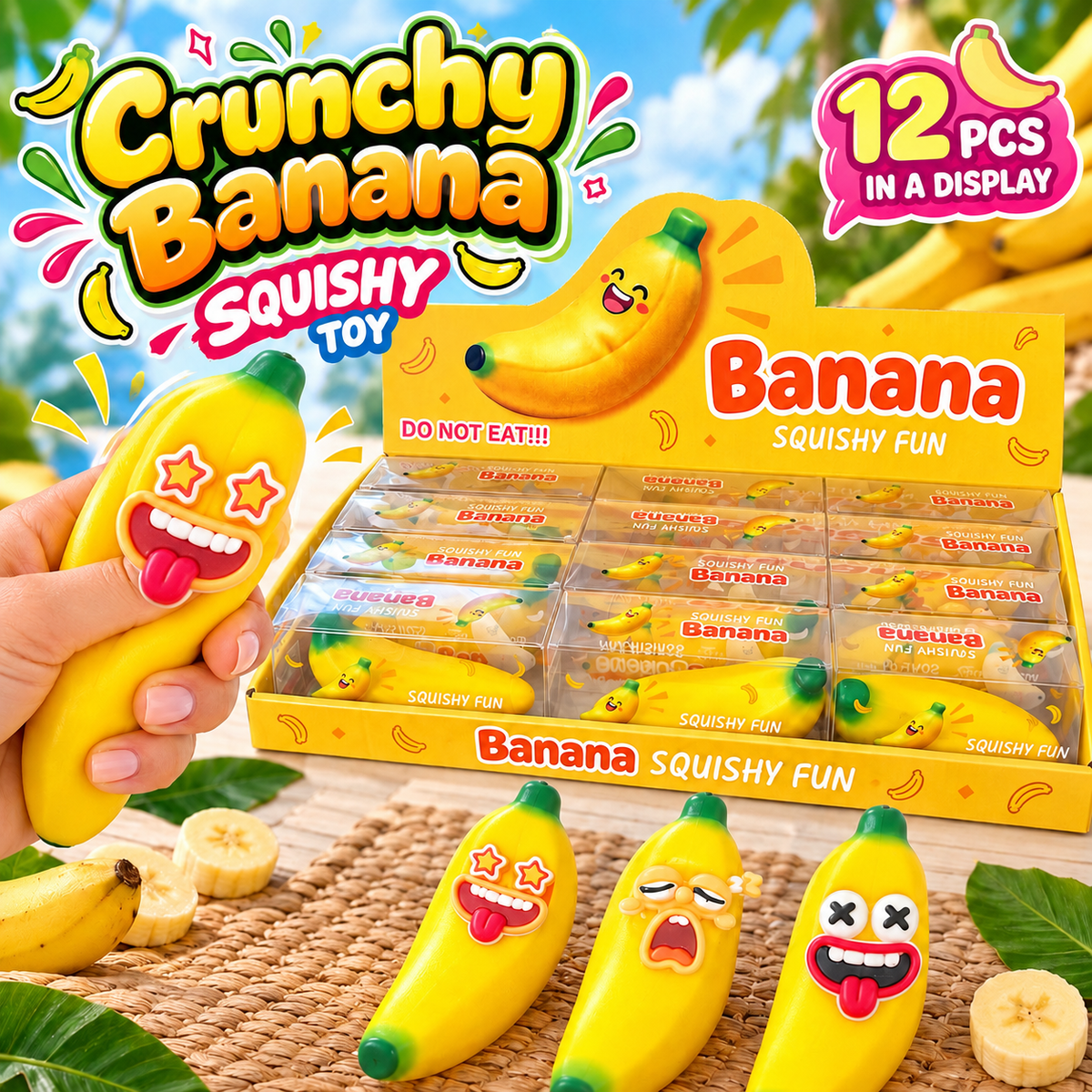 Banana Squishy Fun — Crunchy Banana ASMR Squeeze Toy