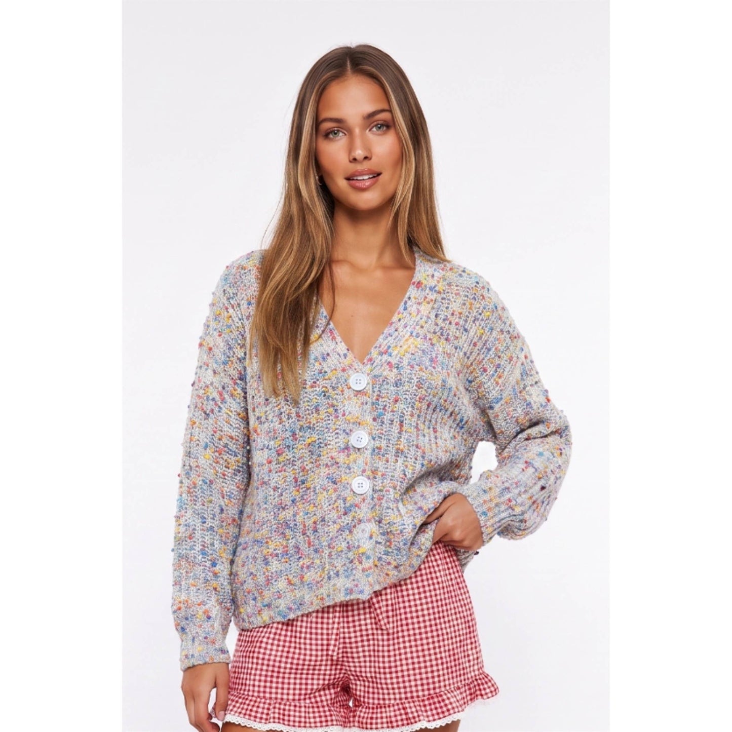 Rainbow Confetti Cardigan