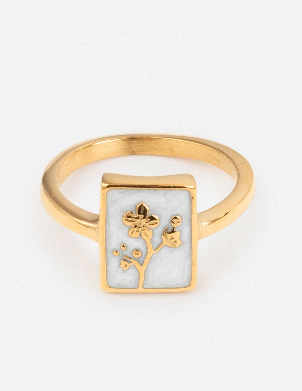 Flower Rectangular Ring: 9