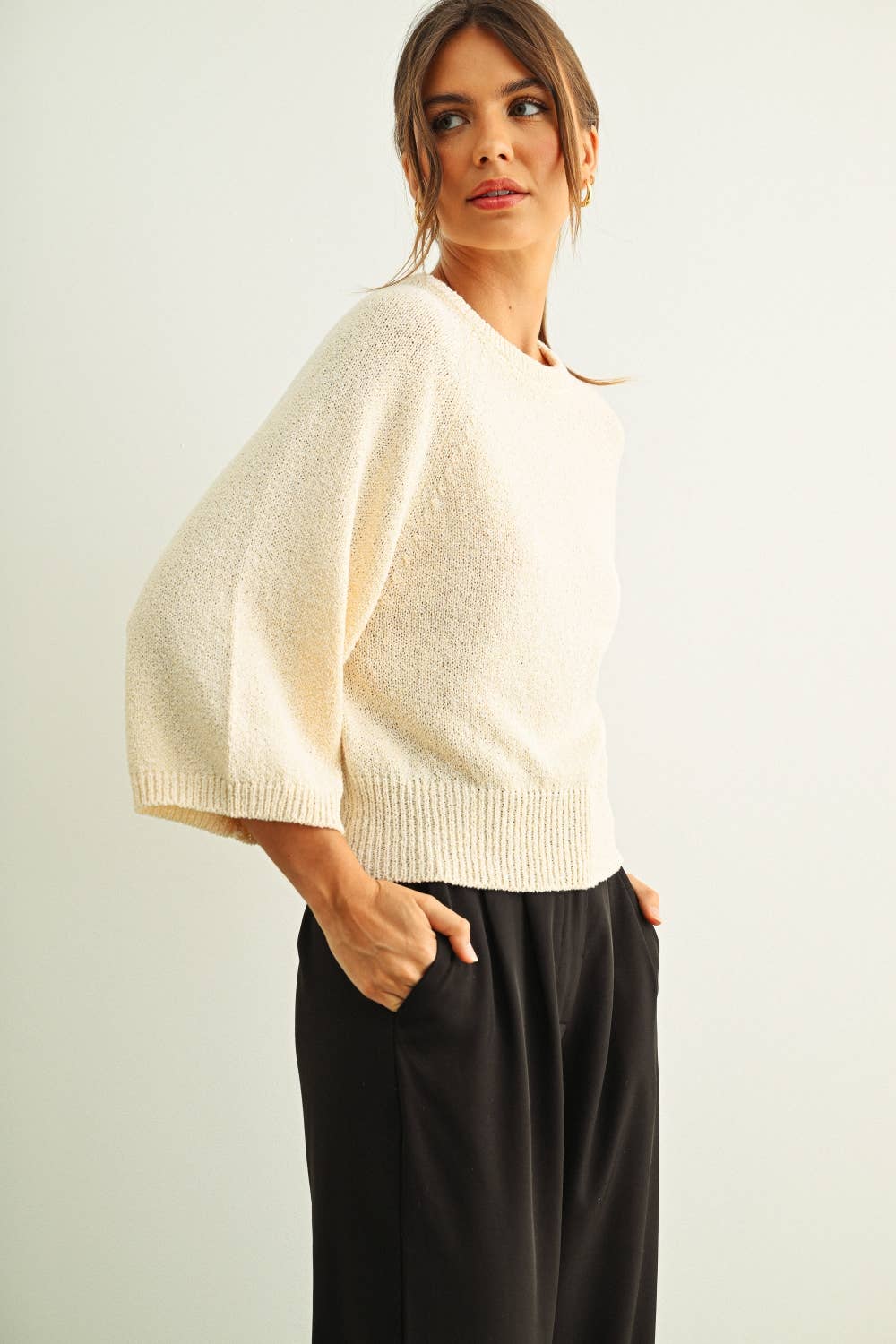 Cream/Beige Knitted Top